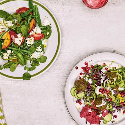 Grilled Nectarine, Feta and Runner Bean Salad