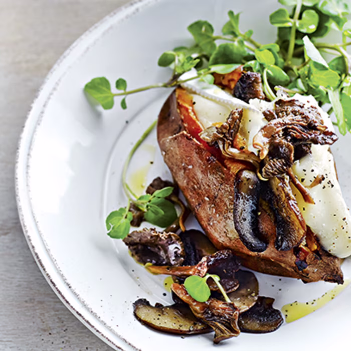 Sweet Potato and goat's cheese jackets