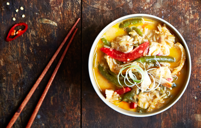 Thai Curried Chicken, Vegetable and Coconut Soup