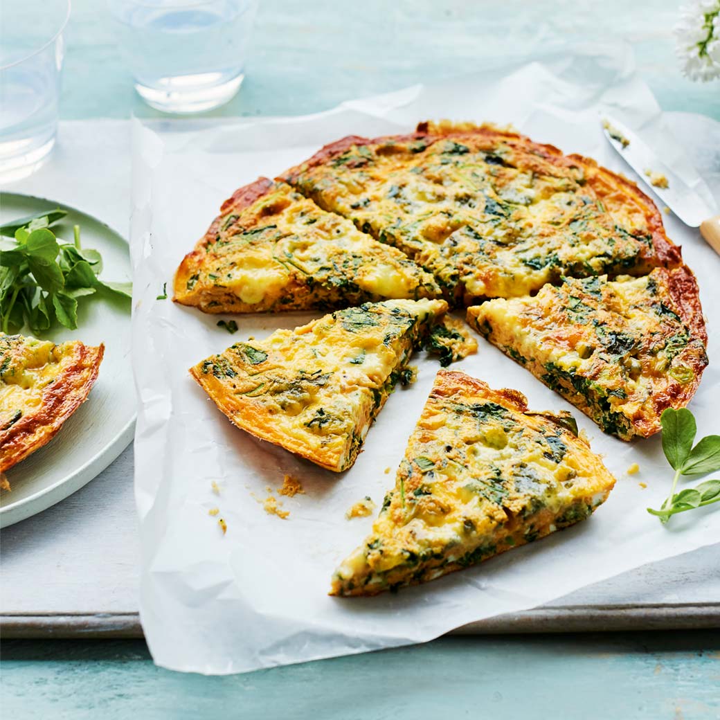 Watercress & blue cheese frittata