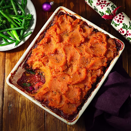 Vegan Shepherd's Pie with Sweet Potato Mash Topping