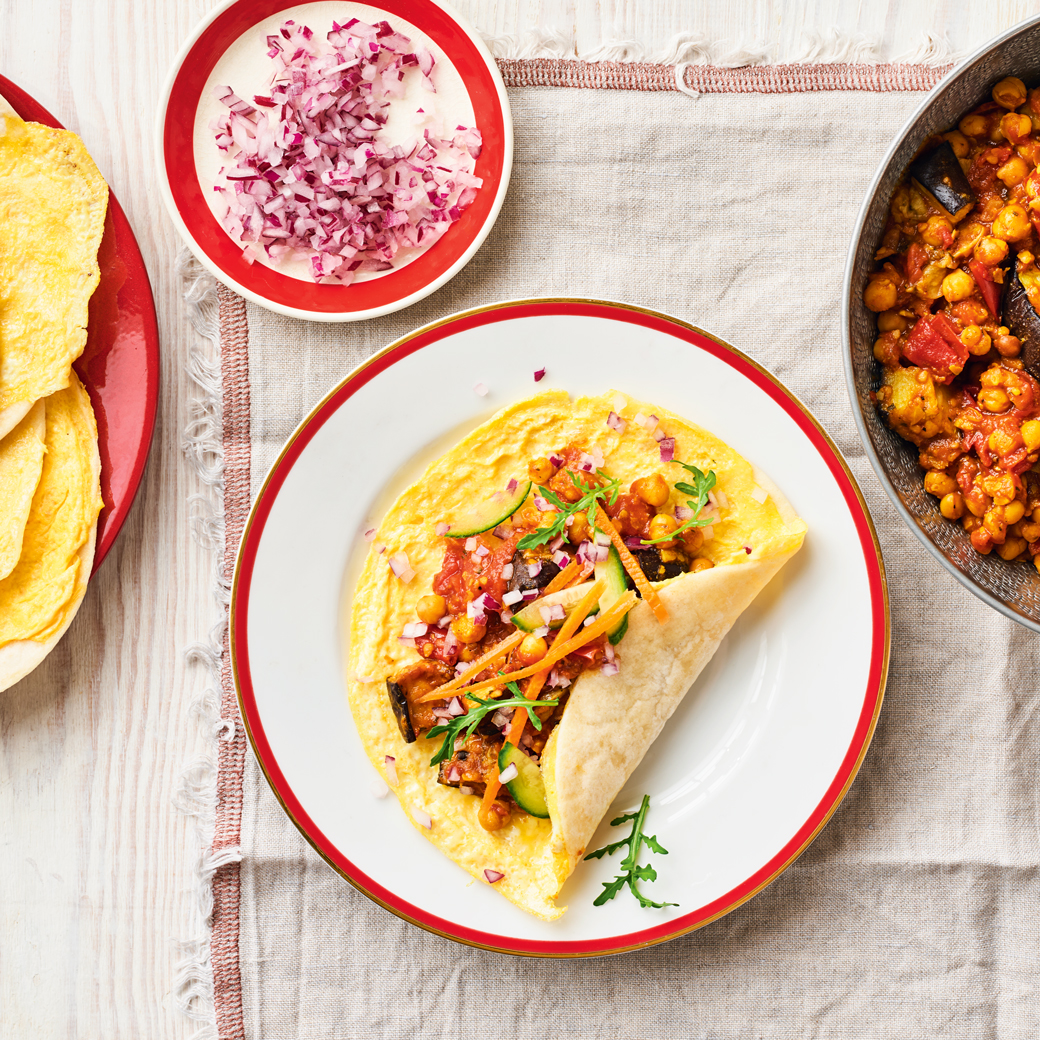 Chickpea and Aubergine Kati Rolls