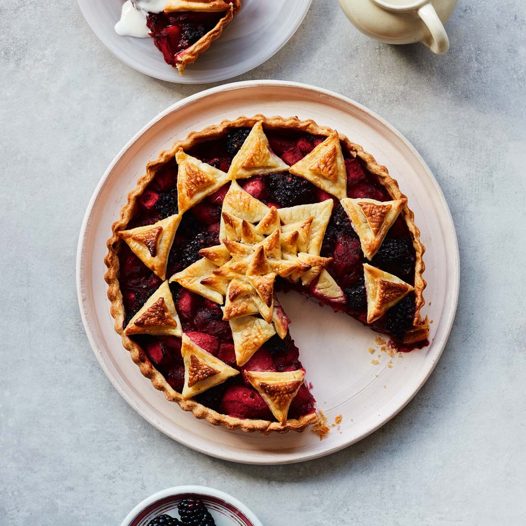 Blackberry, Apple and Vanilla Geometric Tart
