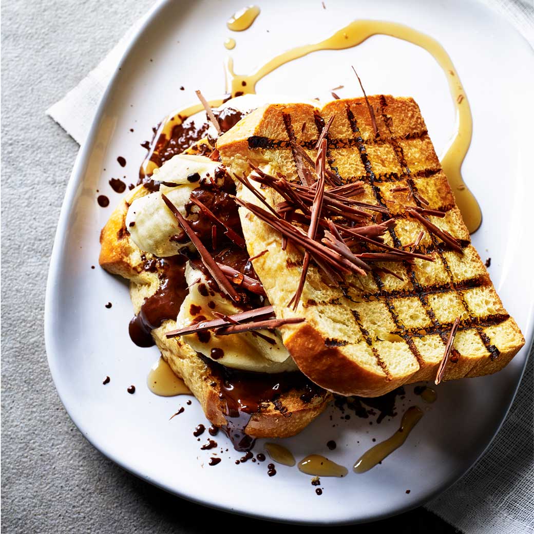 Grilled Brioche, Dark Chocolate & Banana Sandwich