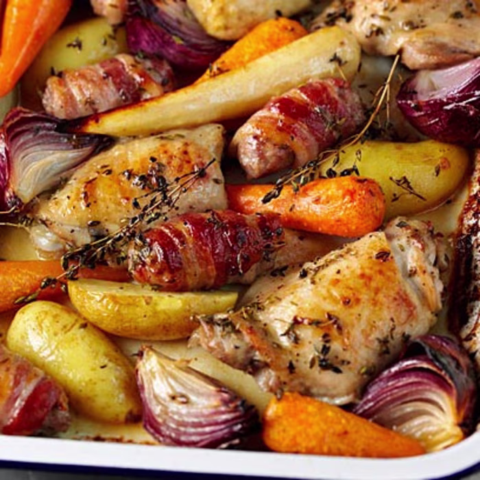 One-pot Sugar-glazed Roast Sunday Lunch
