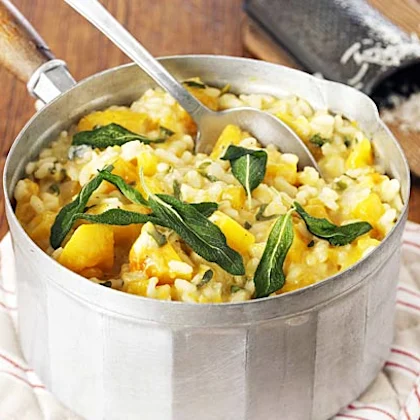 Butternut Squash Risotto with Sage and Blue Cheese