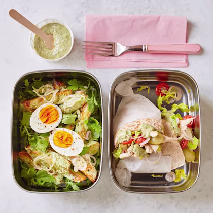 Herby Potato and Rocket Salad Topped with a Boiled Egg