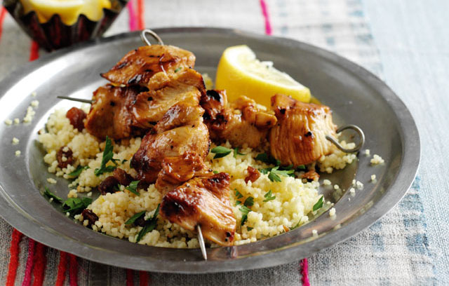 Saffron and Rowse Honey Glazed Chicken Skewers
