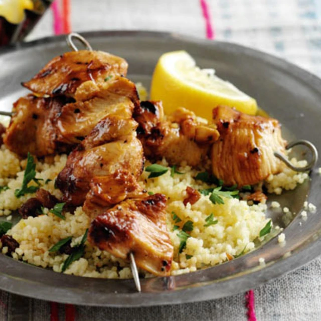 Saffron and Rowse Honey Glazed Chicken Skewers