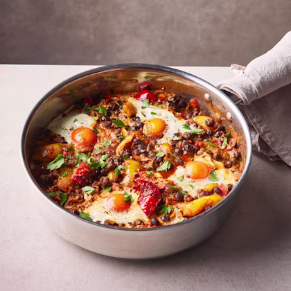 One-pan Eggs and Beans