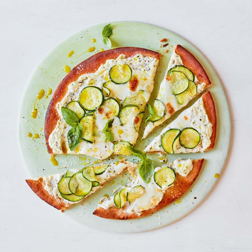 Courgette and Chive Spelt Pizza Bianca
