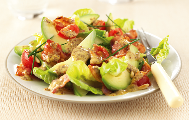 Warm Bacon and Avocado Salad with Dijon Dressing