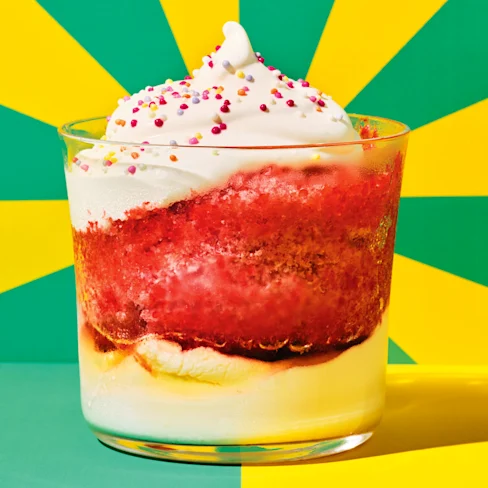 Strawberry Shaved Ice with Whipped Cream