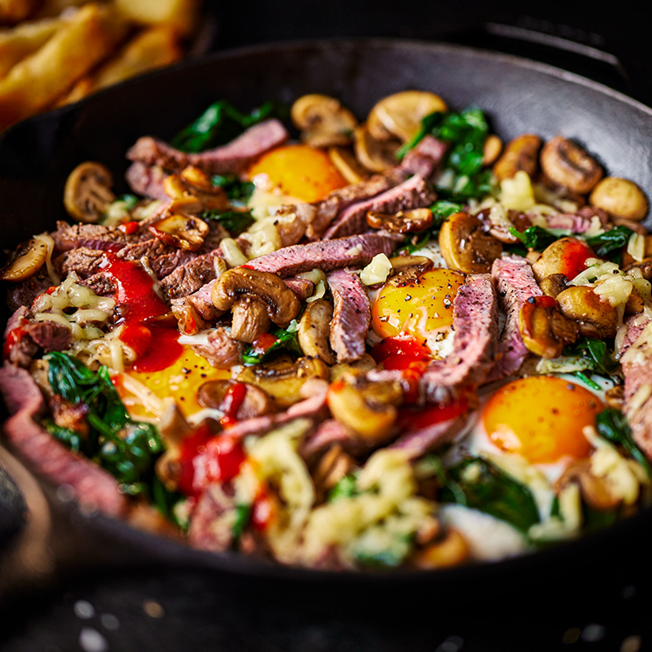 One Pan Steak and Egg Hash