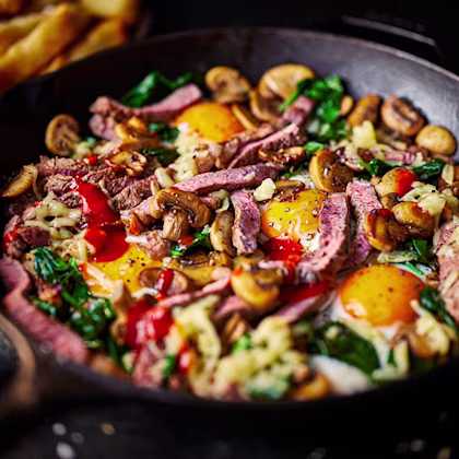 One Pan Steak and Egg Hash