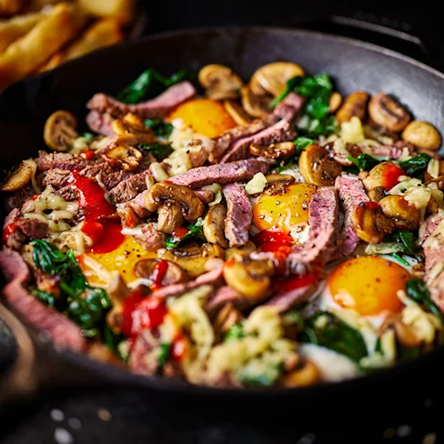 One Pan Steak and Egg Hash