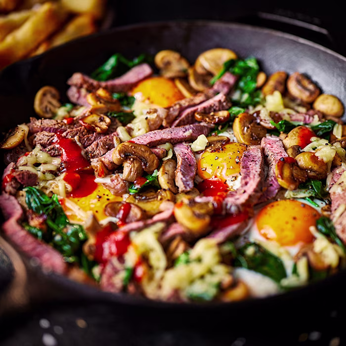 One Pan Steak and Egg Hash