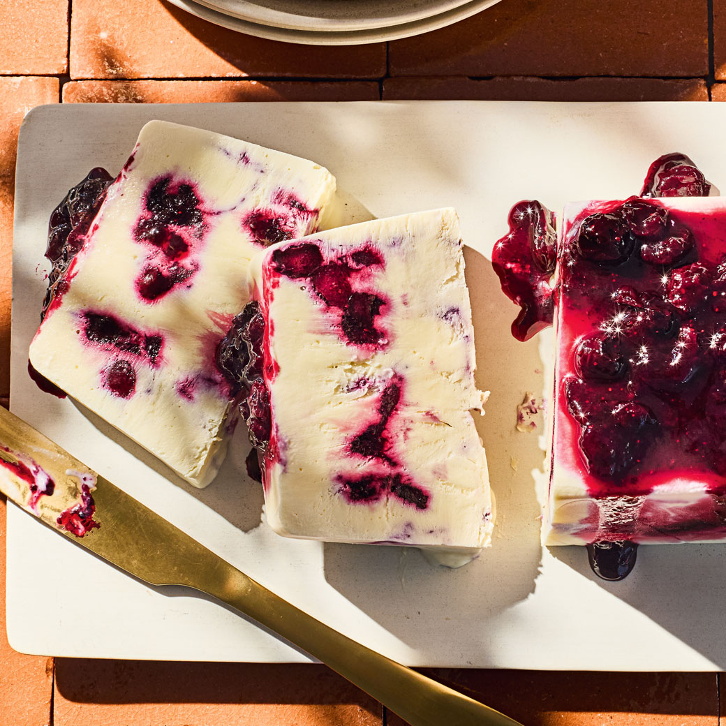Blueberry, Cardamom and Lime Semifreddo
