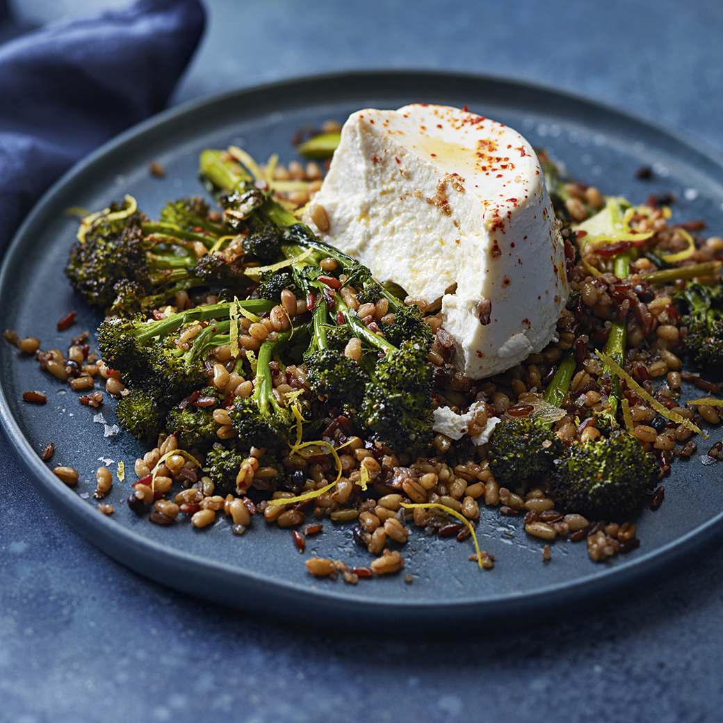 Roast Purple Sprouting Broccoli and Ricotta