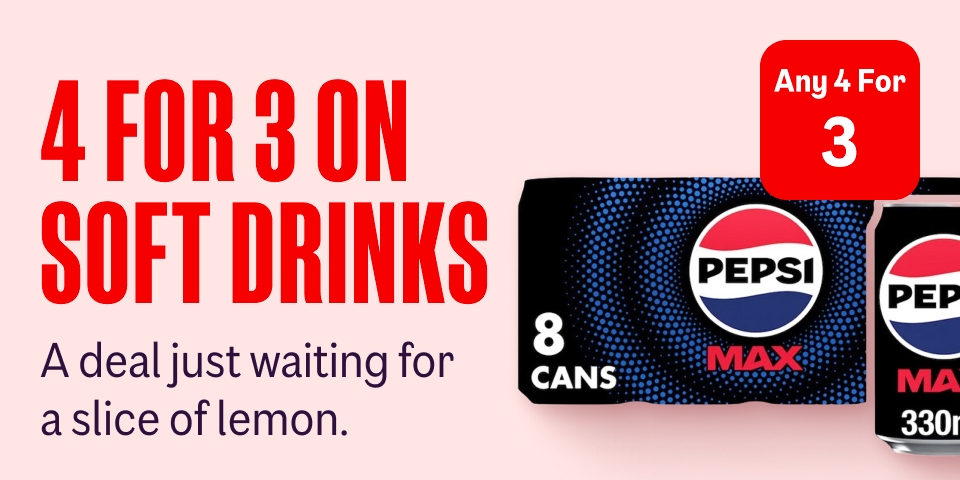4 for 3 on Soft Drinks