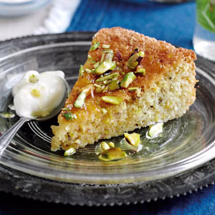 Pistachio Cake with Rowse Honey Syrup