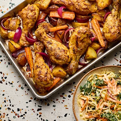 Masala Chicken Traybake with Slaw