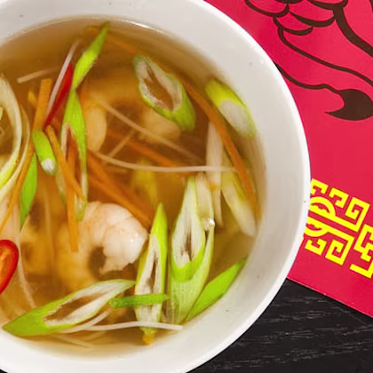 Chilli & Ginger Broth with Prawns
