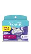 Deluxe Smooth Platinum Venus Swirl Razor Refills Value Pack in Purple