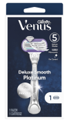 Deluxe Smooth Platinum Venus 5 Blade Razor with 1 Refill