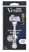 Deluxe Smooth Platinum Venus 5 Blade Razor with 2 Refills