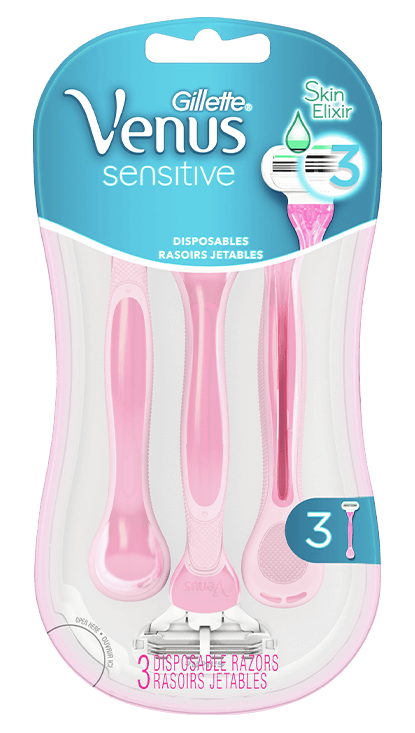 Gillette Venus Sensitive Disposable Razors for Women with Sensitive Skin,  Delivers Close Shave with Comfort, 6 Count (Pack of 1)