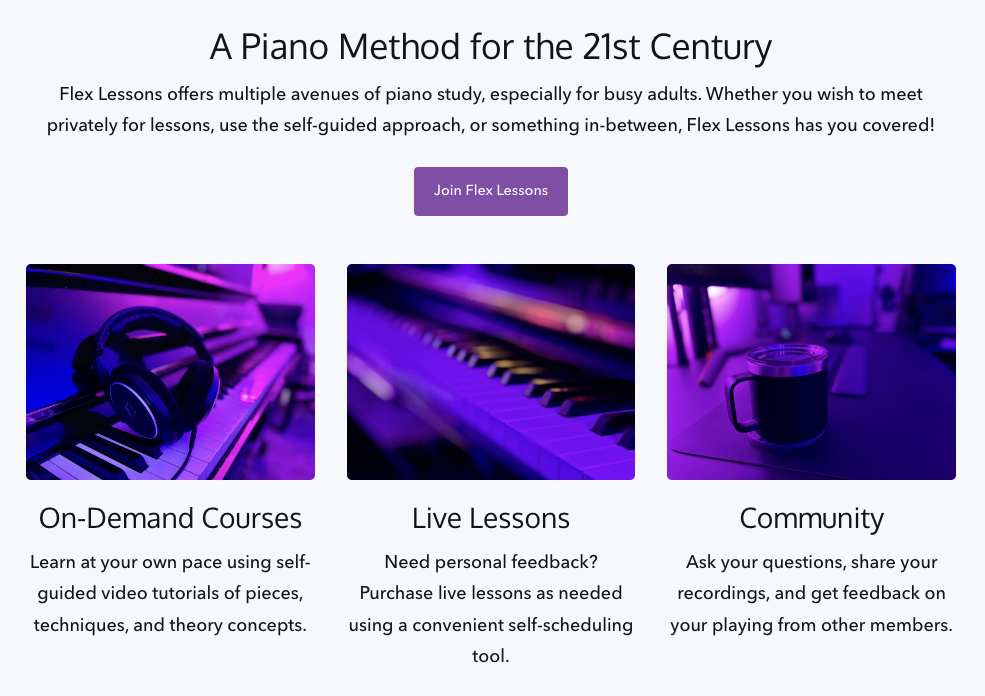 Flex Lessons website