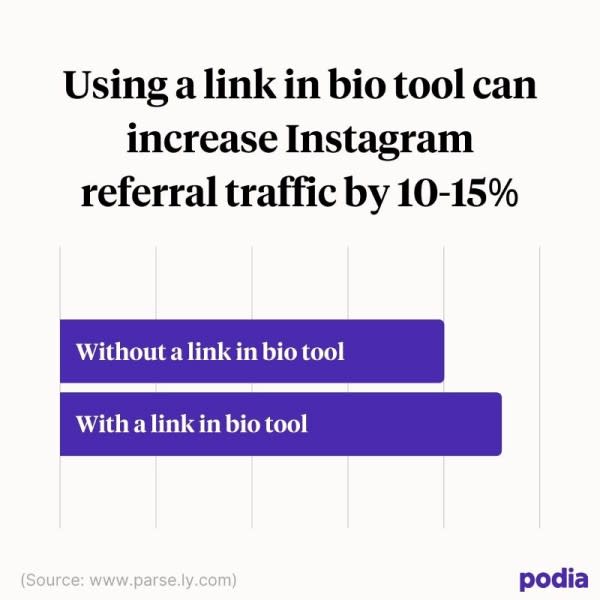 link in bio impact on Instagram - increase referral traffic by 10-15%