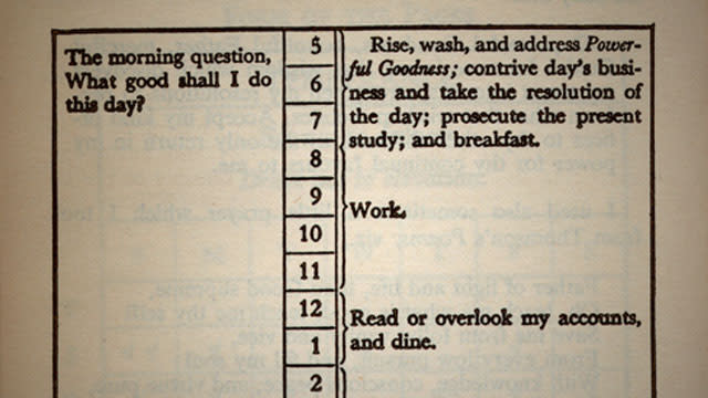 Ben Franklin's productivity journal