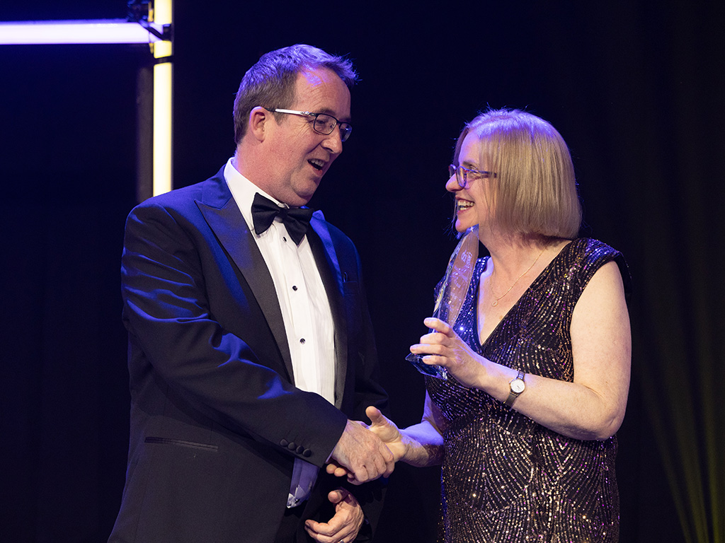 Photograph of Ray Hickey and Dr Margaret Fitzsimons.
