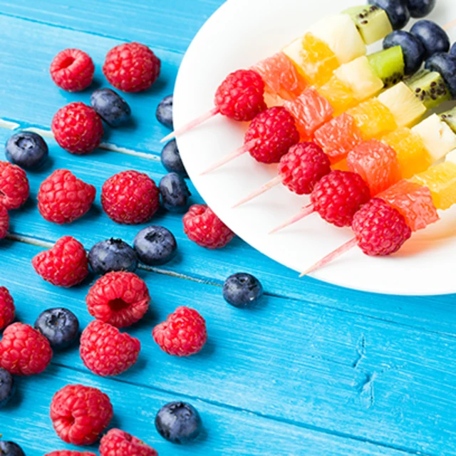 Rainbow Fruit Kebabs