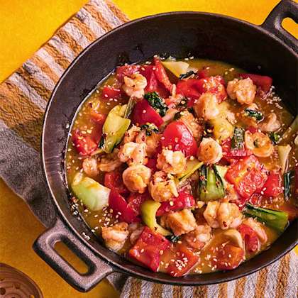 Hot Honey, Orange & Sesame Prawn Stir-Fry