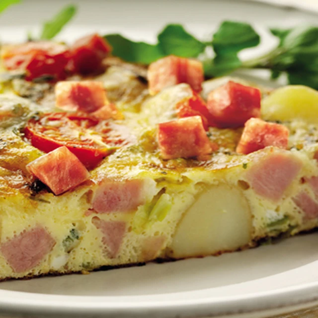Ham, Cherry Tomato and Cheddar Frittata