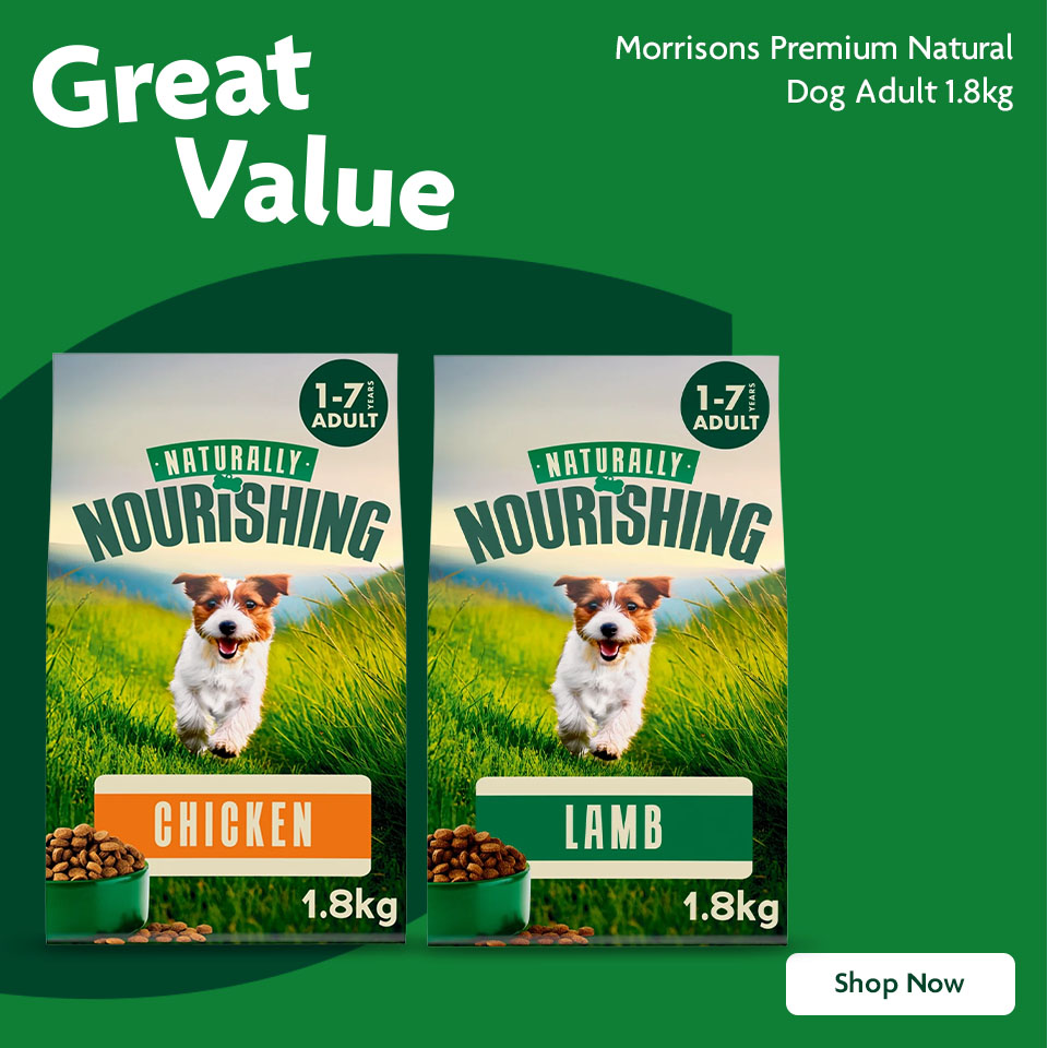 Morrisons dog food promotional banner 