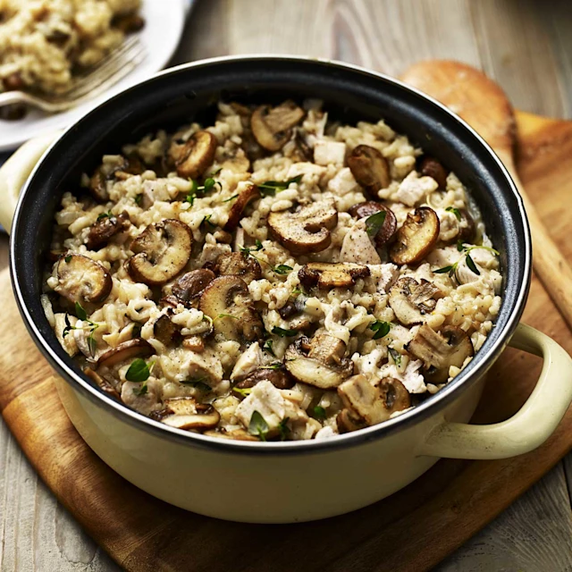 Mushroom and Roasted Chicken Risotto