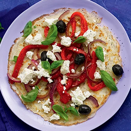 Red Pepper, Feta and Basil Pancakes