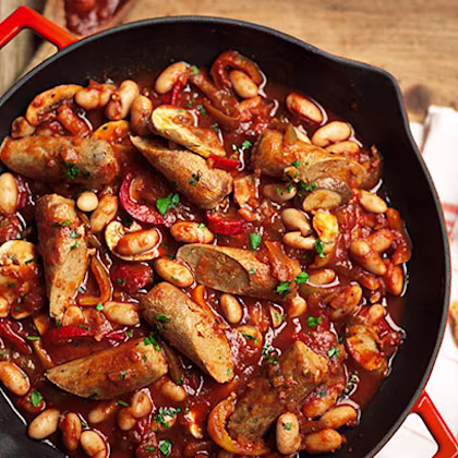 Quorn Sausage Casserole with Beans