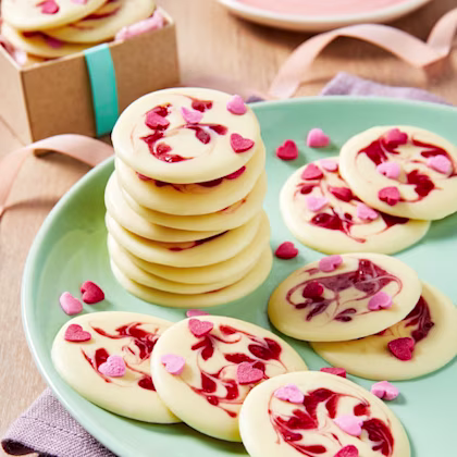 White Chocolate & Strawberry Puddles