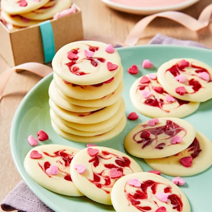 White Chocolate & Strawberry Puddles