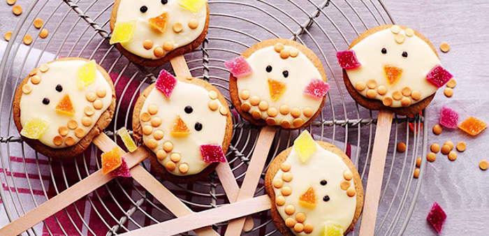 easter chick lollipop biscuits