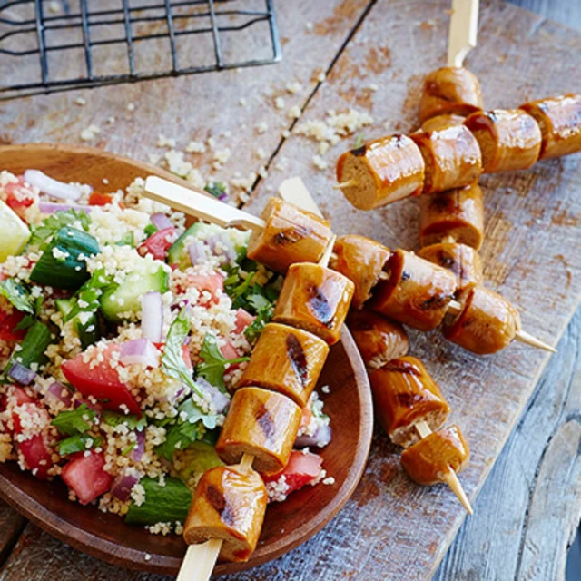 Barbeque Skewers with Couscous Salad
