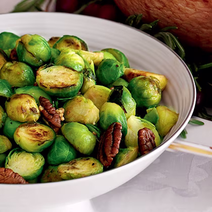 Sauteed Brussels Sprouts with Pecans