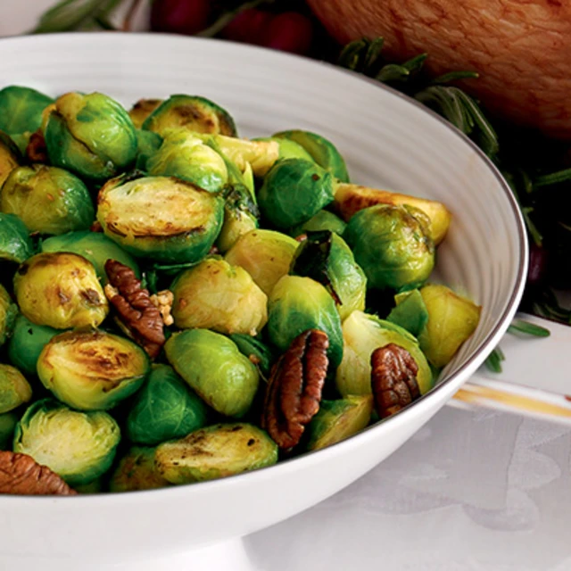 Sauteed Brussels Sprouts with Pecans