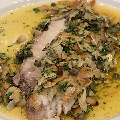 Nut Brown Butter with Almonds, Capers and Parsley Sauce for Fish