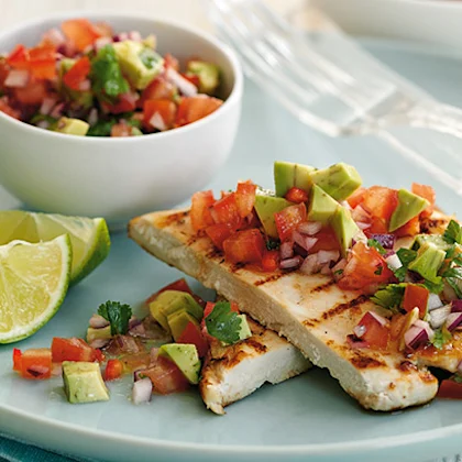 Griddled Chicken with Avocado and Lime Salsa